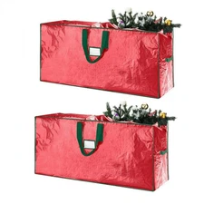 Elf Stor Red 2 Pack Christmas Tree Storage Bags Holiday Large For up to 7.5 Ft