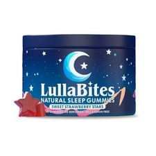 LullaBites Natural Sleep Gummies - 30 Servings -Sweet Strawberry Stars Melatoni