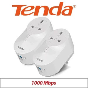 Tenda Powerline Adapter Kit AV1000 Wireless – Twin Plug Pack (PH6)