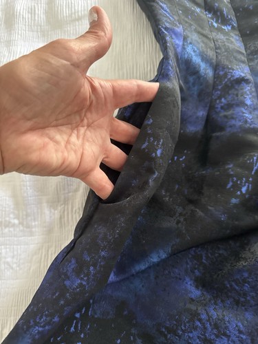 NWT H&M Strapless Dress Blue Black Celestial Wedding Guest Formal Bubble Pockets - Picture 4 of 9