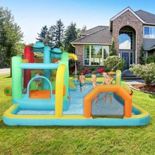 Inflatable Bounce House, Jumping Outdoor Air Castle Children With Air Bouncer