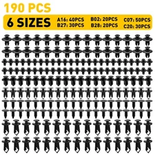 190pc Clips Car for Hole Rivets Plastic Retainer Fender Pin Push Fastener Bumper