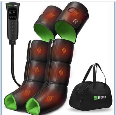 AIRECOVER Leg Compression Massager w/ Heat Circulation Lymphatic Drainage