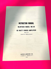 McIntosh MC60 OWNER'S MANUAL / SERVICE MANUAL - 30.00