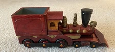 Vintage Wooden Train Centerpiece PBC International Locomotive