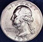 1958-D Washington Silver Quarter Ch BU