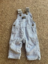 VTG OshKosh B  Gosh Light Blue Corduroy Overalls Baby Toddler Vestbak USA 3-6 Mo