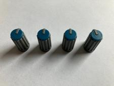 4x Drehknopf Potentiometer Knopf 6mm abgeflachte Achse Steckachse z.b.Hameg blau