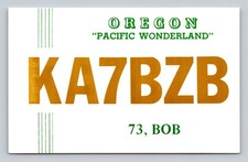 Ham Radio QSL/QSO KA7BZB Oregon USA Unused Pacific Wonderland Plate Style