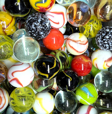Vacor Mega Marbles 16 Marble Lot 1'' Jumbo Boulders Variety Mint Fancy Glass