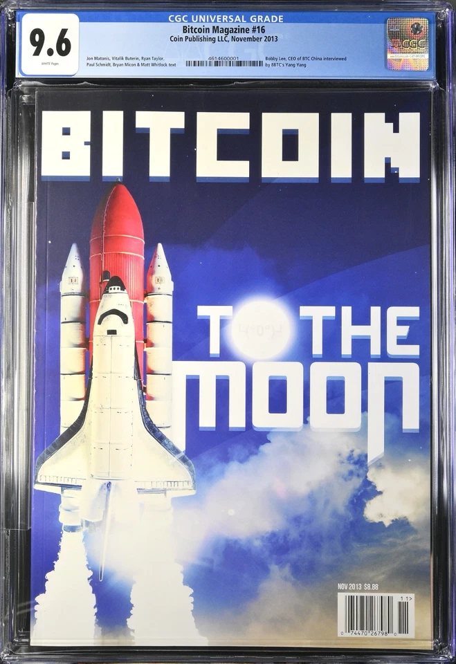 Bitcoin Magazine #16 "To the Moon" Cover TOP POP Highest Graded 2013 CGC 9.6 - Image 1 of 3