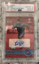 2022 Topps Luis Figo Lost Rookie Auto-Red Card #02/25 PSA 10 POP 2!. rookie card picture