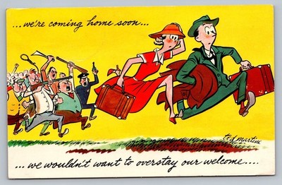 We're Coming Home Soon Dog Patch Kentucky Posted Humor Vintage Postcard