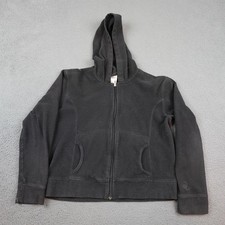 Patagonia Plush Synchilla Hoodie Jacket Womens Medium Black Fleece Full Zip