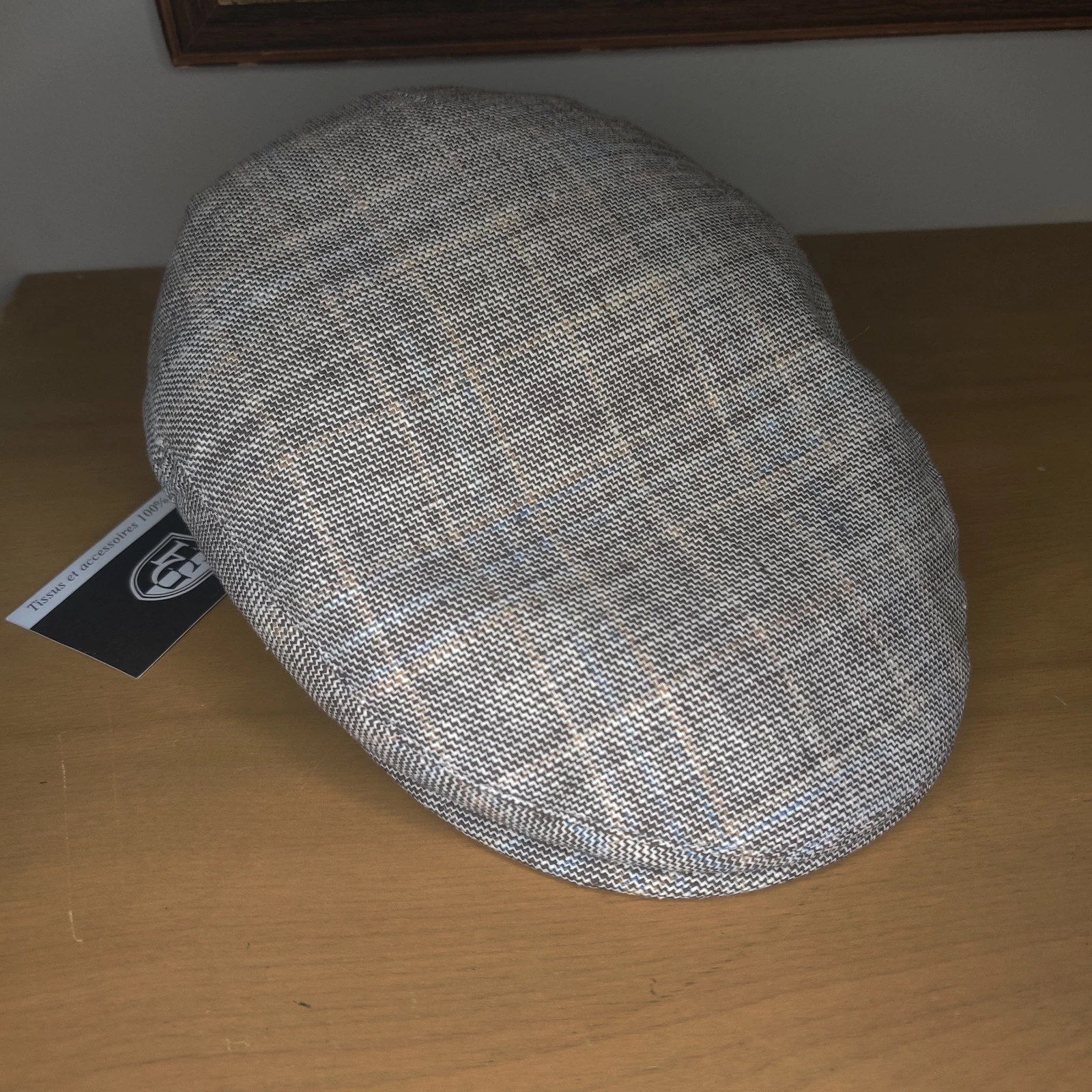 Summer Linen Flat Cap - Hologramme Paris - Italian Linen - Size 58 - NEW