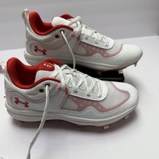 Under Armour Glyde MT Metal Softball Cleats Women’s 7 White Red 3024328-102