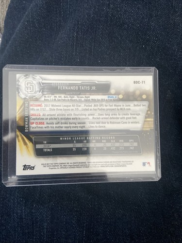 2017 Bowman Chrome Draft Fernando Tatis Jr. Rookie Card #BDC-71 RC - Foto 2 di 2