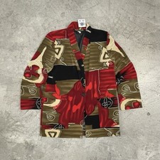 Vintage 90s Whimsigoth Blazer Size Large L Abstract Art Print Boho Witchy Jacket