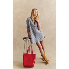 NWT Sezane Sadie Check Gingham Flannel Button Down Long Sleeve Shirt Dress US 4