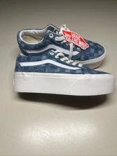 Vans Old Skool Stackform Woven Denim Size 6 Women Unisex Kids Size4.5