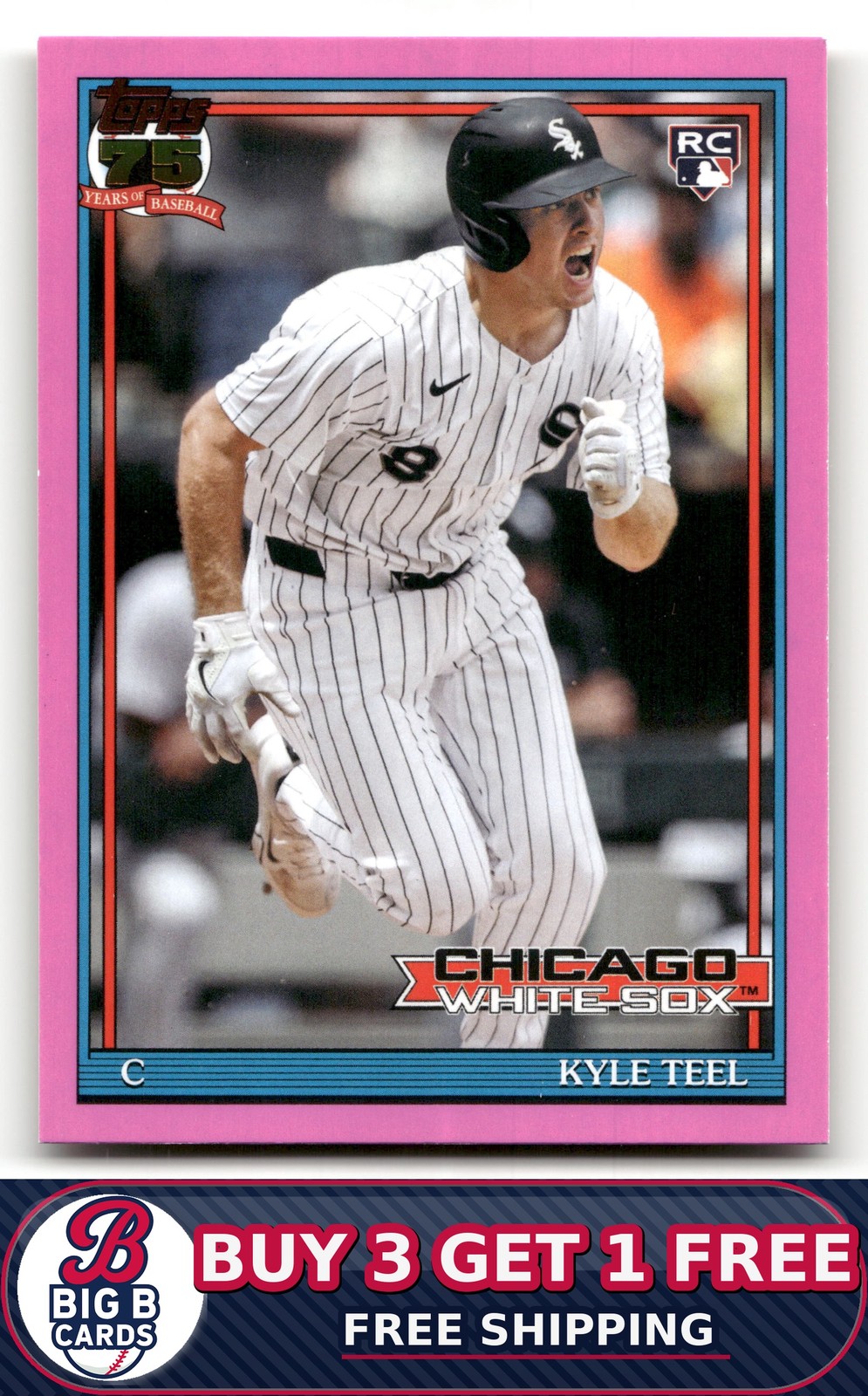 2026 Topps Kyle Teel #T91-91 1991 Topps Baseball 35th Anniversary Pink White Sox