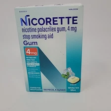 Nicorette 4 mg White Ice Mint Nicotine Gum - 100 Count Expires 11/2027
