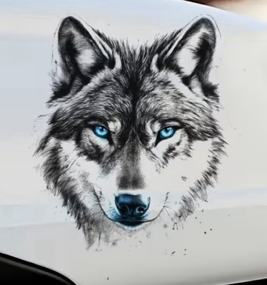 #ad #ad WOLF DOG HUSKY HEAD LED AQUA BLUE EYES 6” INCH UV Resistant Vinyl Sticker Decal $6.49