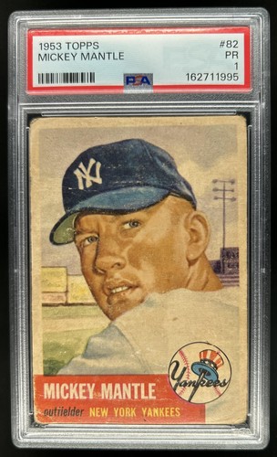 1953 Topps Mickey Mantle #82 New York Yankees PSA 1