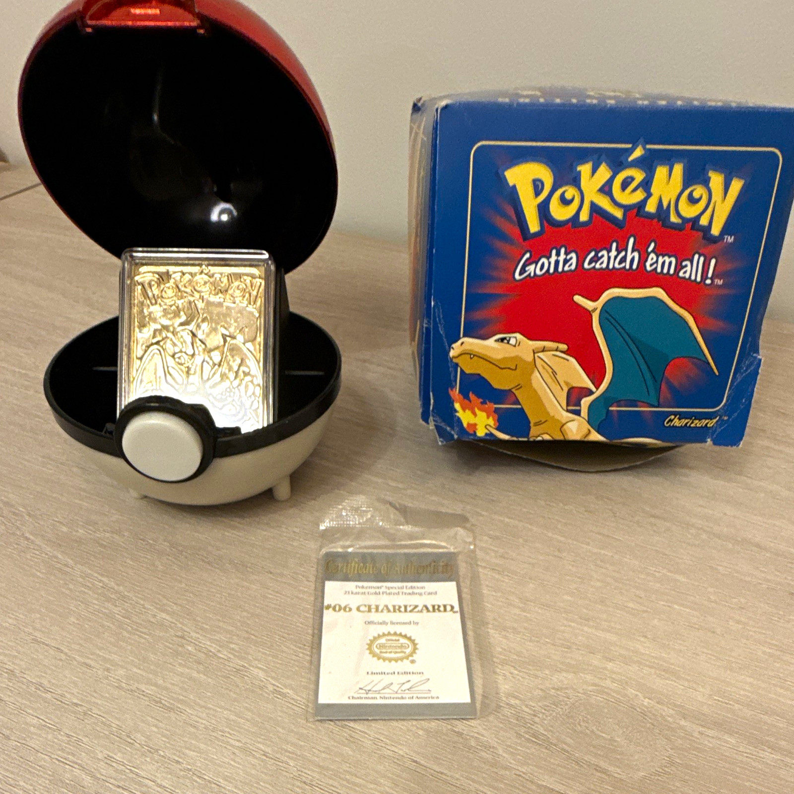 official 1999 Burger King 23-karat gold-plated Charizard card (#06)