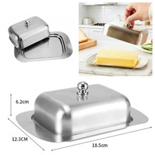 Butter Serving Tray With Lid Covered Butter Dish Food Storage Stainless Steel