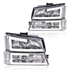 Chevy Silverado Avalanche 1500 2500 03-06 Led Drl Headlights Clear Lens Chrome