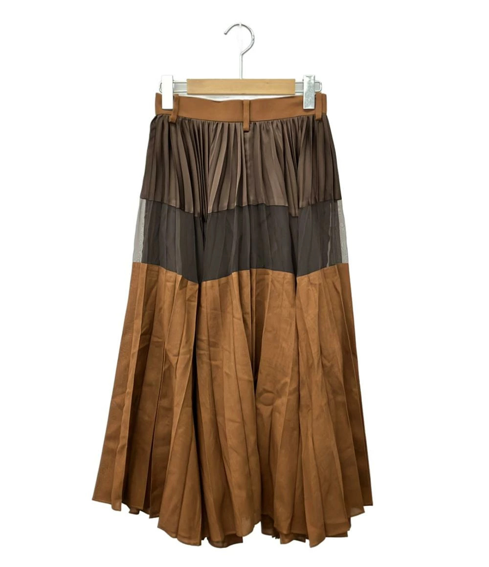 Sacai Women's Brown Pleated Skirt XS All-Season Used Good Condition