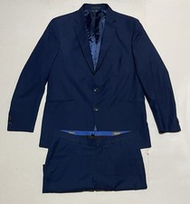Kenneth Cole Reaction Techni-Cole Blue Suit 46L 36 X 29.5 Stretch 2-Piece