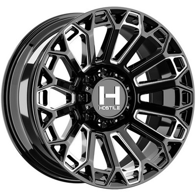 Hostile H142 Warrior 2 22x10 8x170 -25mm Black/Milled Wheel Rim 22'' Inch