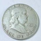1951 S US Franklin 90% Silver Half Dollar Circulated Coin #6501