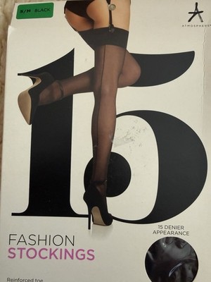 Fashion Luxury Stockings / Strümpfe mit Naht Schwarz 15 Den Größe S/M NEU OVP