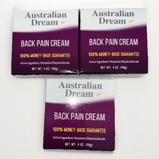 Lot Of 3 Australian Dream Back Pain Cream - 4oz Exp:12/2026 