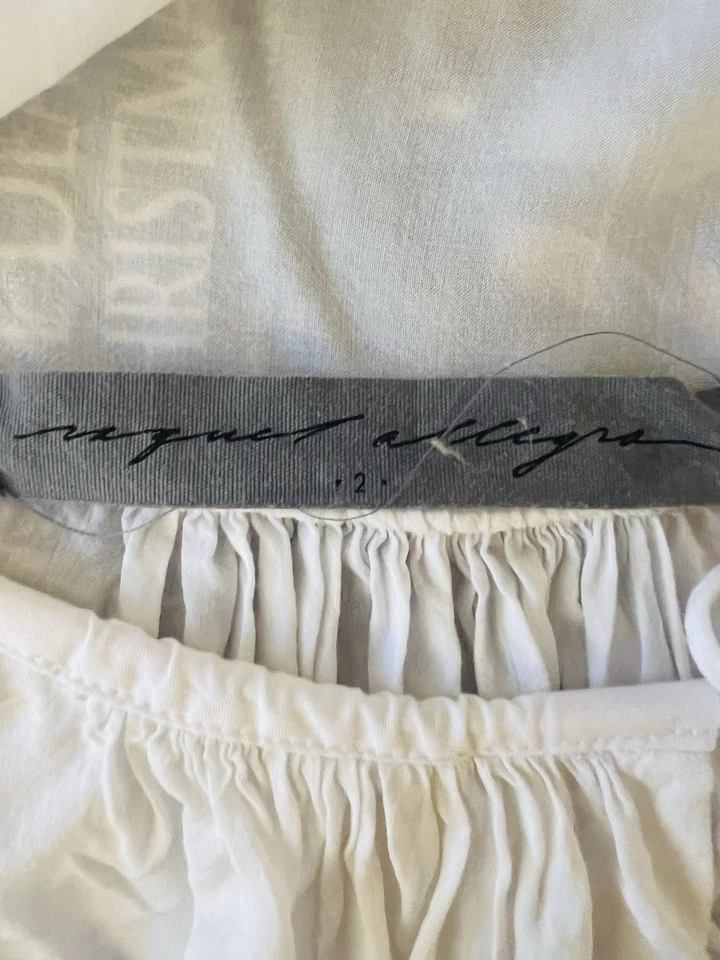 Raquel Allegra грязно белый поэт крестьянский топ богемное блузка размер 2 - Изображение 3 из 4