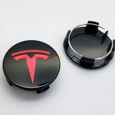4x 56mm Für Tesla Model 3 S X Nabendeckel Felgendeckel Nabenkappen Rot