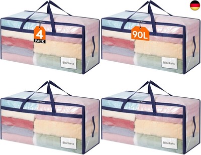 Lifewit 4 Stück 90L Umzugstaschen mit Griff, Aufbewahrungstasche für B