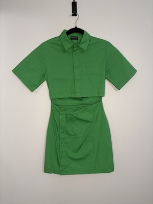 White Fox NWT Love Triangle Mini Green Cutout Midriff Dress Party Beach Vacay XS
