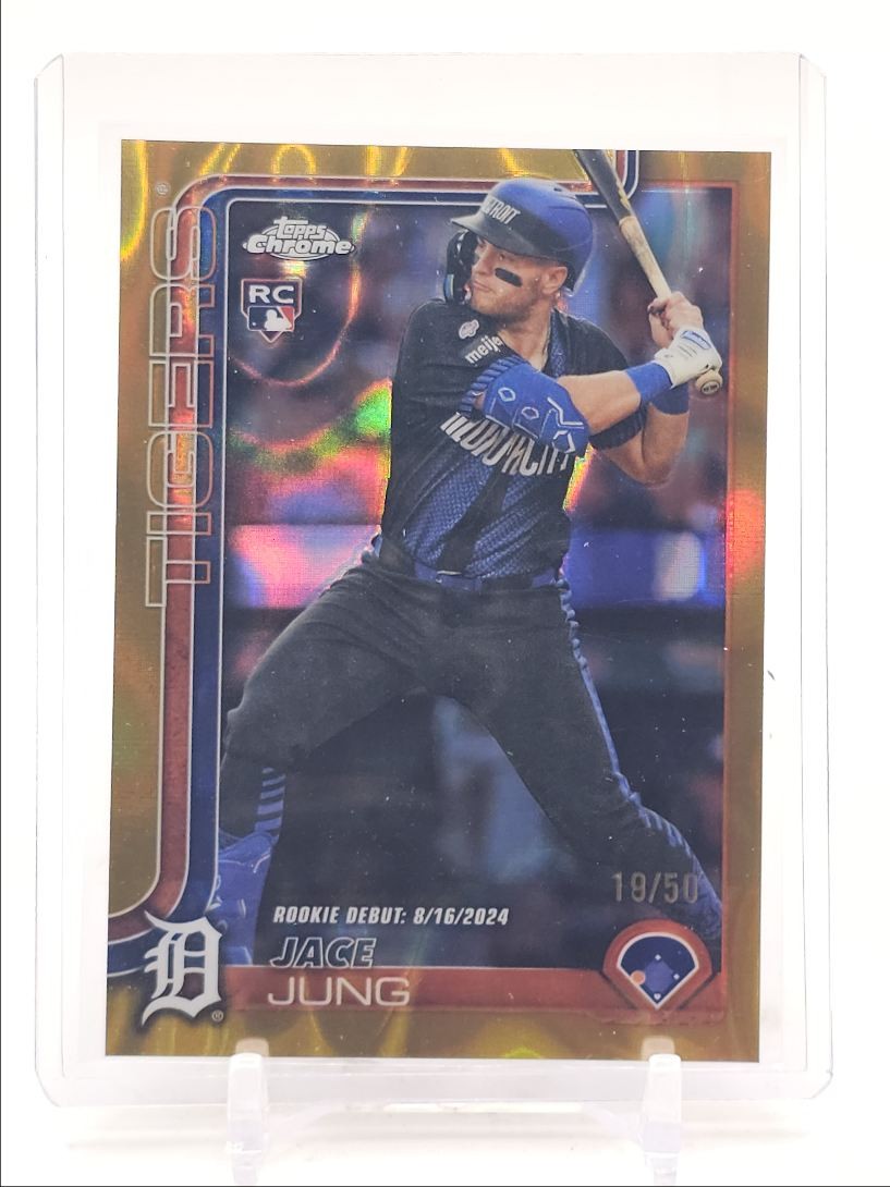 JACE JUNG 2025 TOPPS CHROME UPDATE ROOKIE DEBUT GOLD LAVA RC /50 Q3250