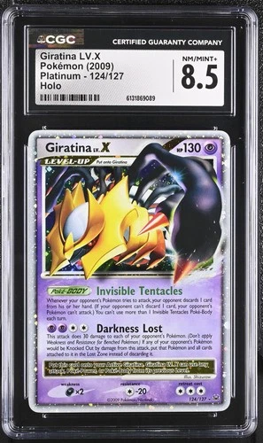 CGC 8.5 NM/MINT+ Giratina LV.X 124/127 Platinum Holo Pokemon Card