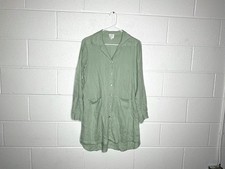 Sigrid Olsen 100% Linen Sage Green Tunic Shirt Dress Size Small