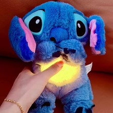Disney Stitch Plush Doll Musics Light Baby Sleep Kawaii Anime Game Gift Toy Kids