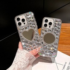 mirror For iphone17/16pro max15 plus phone case rhinestone 14 case 13 12 11XSMAX