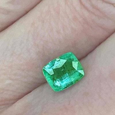 1.66ct NATURAL Vibrant Lovely Green EMERALD & Gem Report MAKE OFFER!
