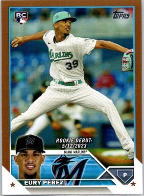 2023 Topps Update Gold #US317 Eury Pérez #/2023 Miami Marlins