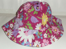 EXCELLENT GIRLS baby Gap FLORAL PRINT BUCKET HAT W/ CHIN STRAP  SIZE 12-18M
