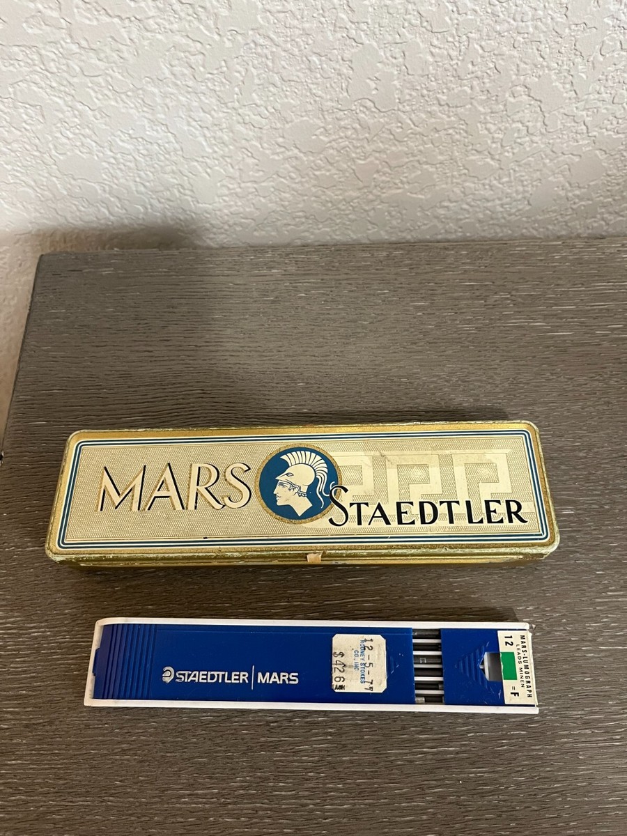 Vintage MARS STAEDTLER Pencil Box Tin 1950 Lumograph Leads